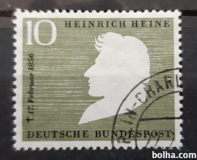 Heinrich Heine - Nemčija 1956 - Mi 229 - žigosana znamka (Rafl01)