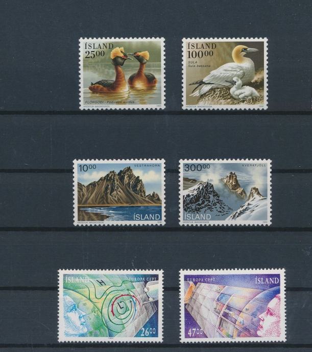 Islandija 1991 ptice narava 3 serije MNH**