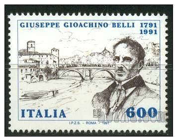 ITALIJA 1991 - Giuseppe Belli nežigosana znamka