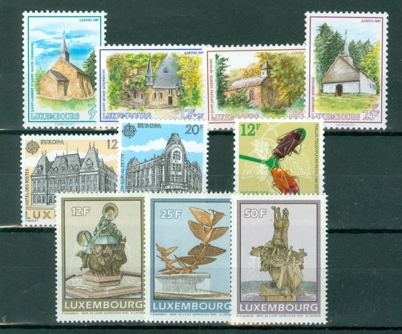 Luksemburg 1989, 90 3 serije in sam. znamka MNH** 6,5% Michela