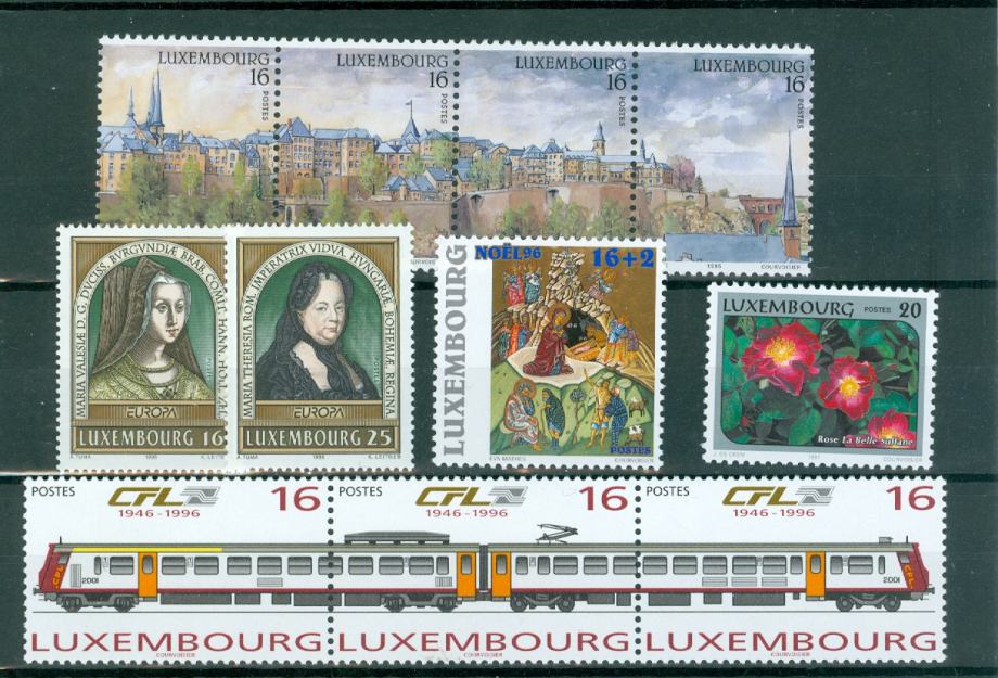 Luksemburg 1996, 97 3 serije in 3 sam. znamke MNH**