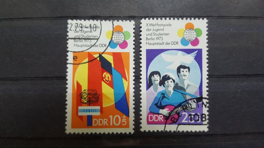 mladinski festival - DDR 1973 -Mi 1829/1830 -serija, žigosane (Rafl01)