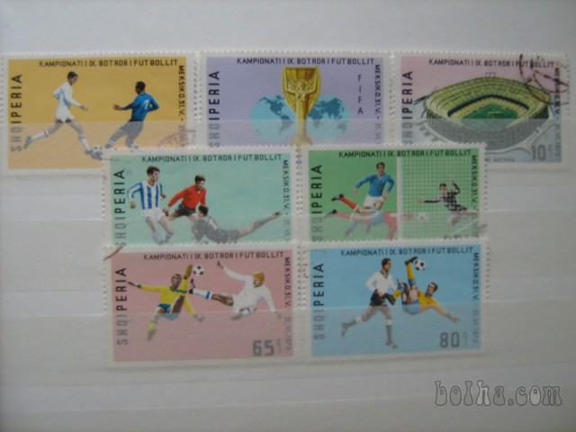 nogomet - Albanija 1970 - Mi 1418/1424 - serija, žigosane (Rafl01)