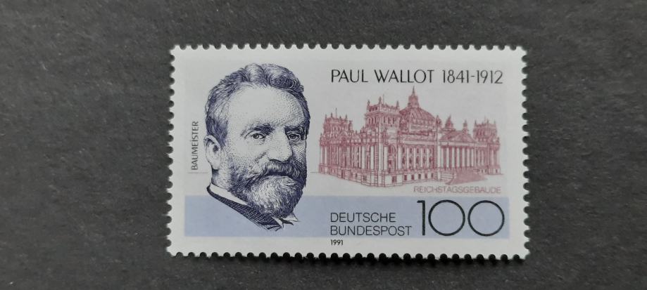 Paul Wallot - Nemčija 1991 - Mi 1536 - čista znamka (Rafl01)
