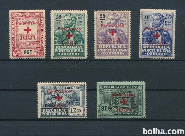 Portugalska 1923, 31 letaska pošta rdeči križ 2 seriji MNH**