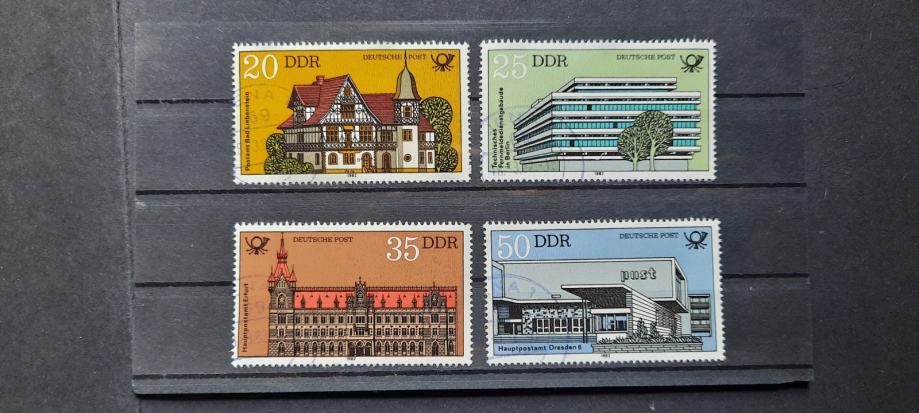 poštni uradi - DDR 1982 - Mi 2673/2676 - serija, žigosane (Rafl01)