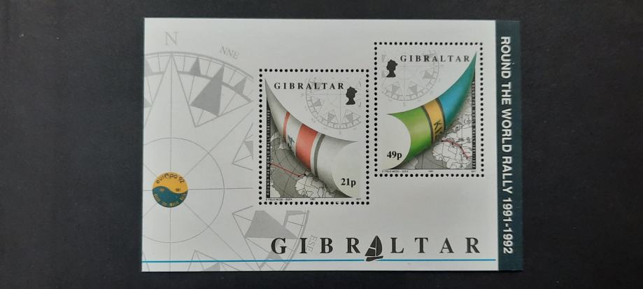 regata Whitebread - Gibraltar 1992 - Mi B 17 - blok, čist (Rafl01)