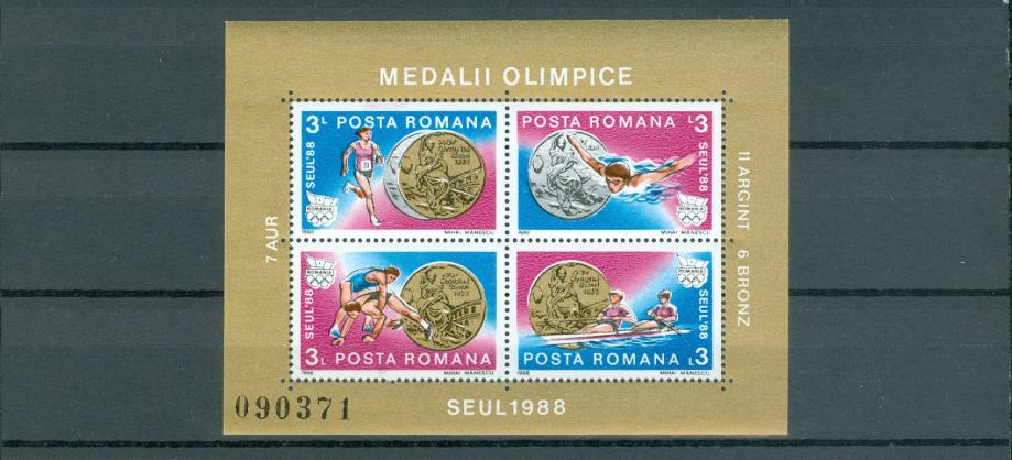 Romunija 1988 olimpijske medalje serija MNH**