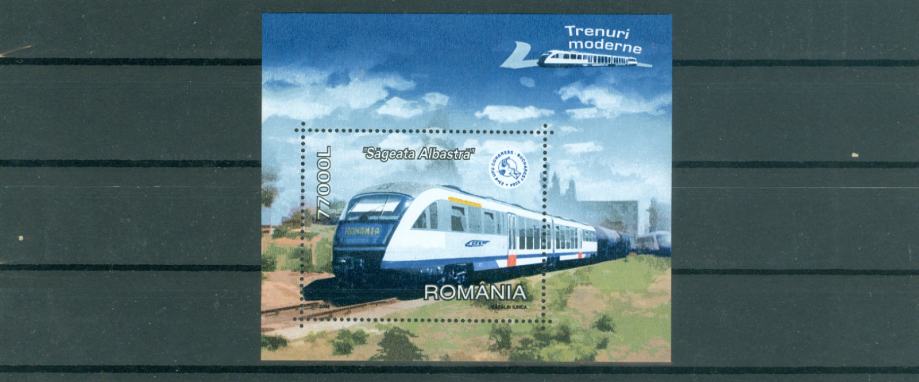 Romunija 2004 železnica hitri vlak blok MNH**