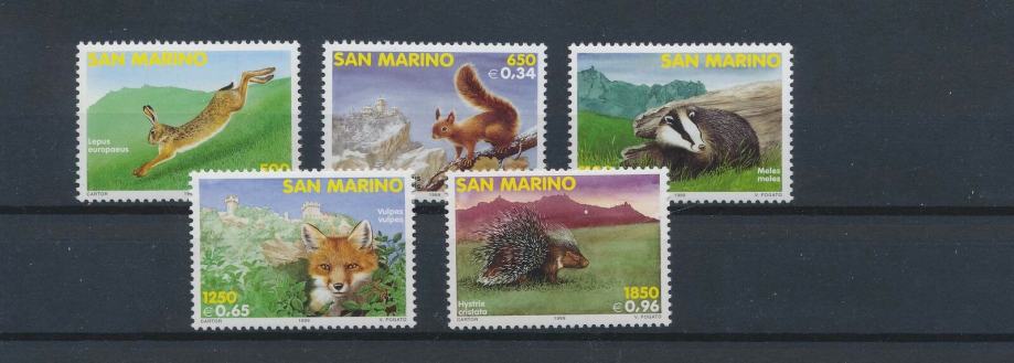San Marino 1999 fauna goznde živali serija MNH**