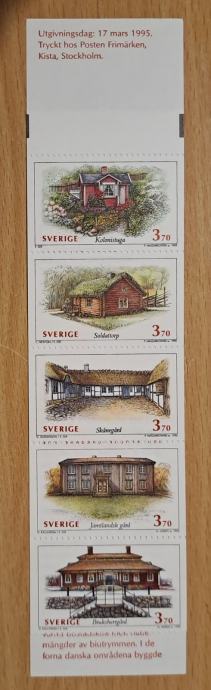 Švedska 1995, celotna serija, švedske tradicionlne hiše - zveščič