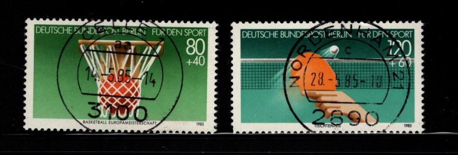 Znamke Berlin West 1985 - košarka, namizni tenis