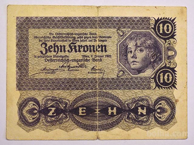 Avstro-Ogrska 10 kron 1922