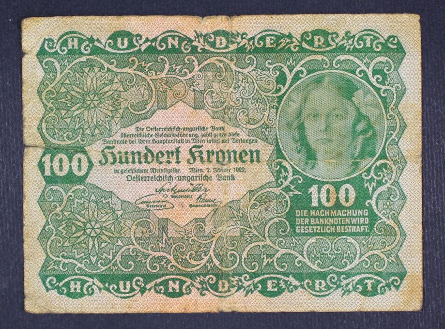 Avstro - Ogrska 100 kron 1922