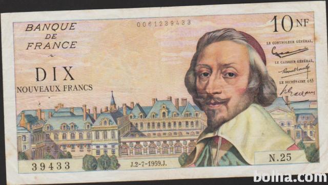 BANK.10 N.FRANCS 1959 "RICHELIEU"(FRANCIJA) VF