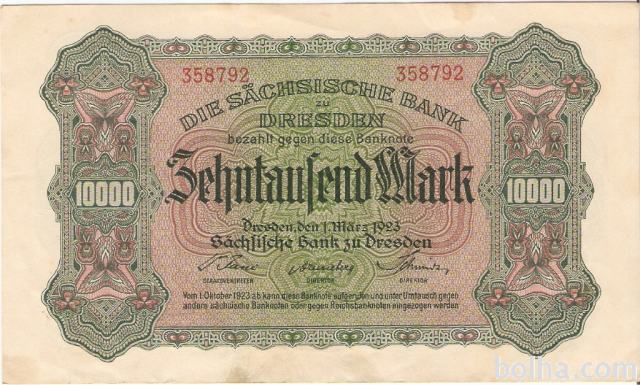 BANK.10000 MARK PS-958 (NEMŠKI REICH NEMČIJA)1923.XF