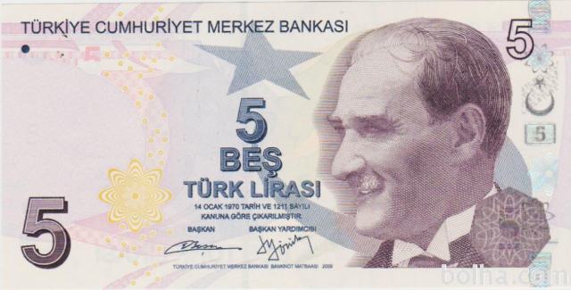 BANKOVEC 5 LIRASI (TURČIJA) 2013.UNC