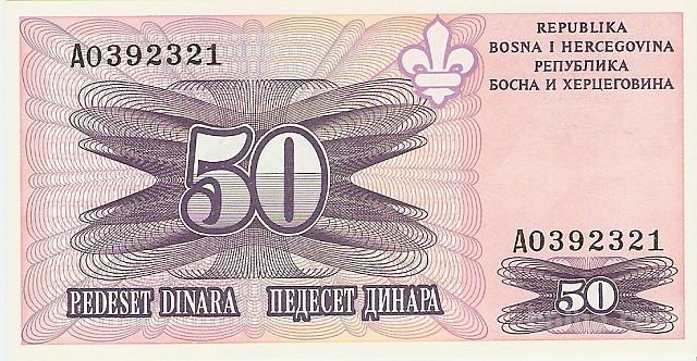 BANK.50 DINARA P47 "LONDONKA" (BOSNA BIH)1995.UNC