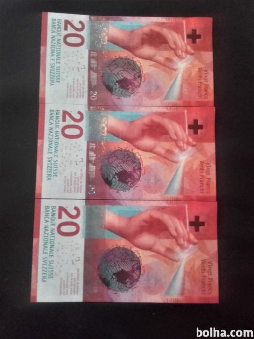Bankovci Švice 20 frankov unc