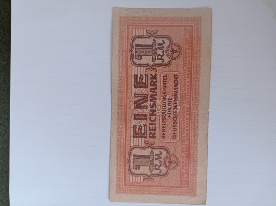 Bankovec 1 rajhmarka,  reichsmark