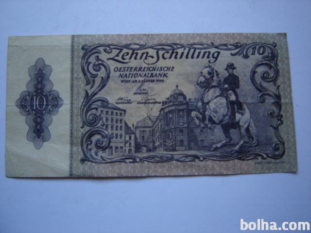 BANKOVEC 10 šilingov 1950 Avstrija