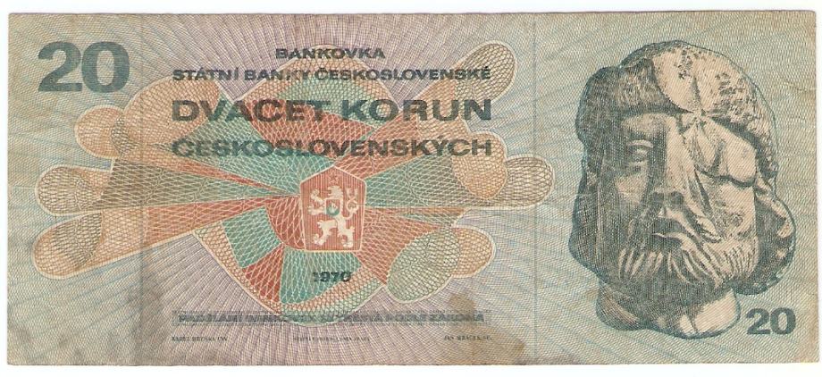 BANKOVEC 20 kron 1970 Češkoslovaška