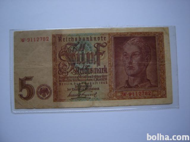 BANKOVEC 5 mark 1942 Nemčija