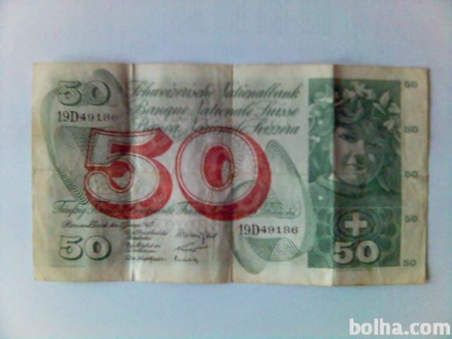 Bankovec vrednosti 50 šficarskih frankov