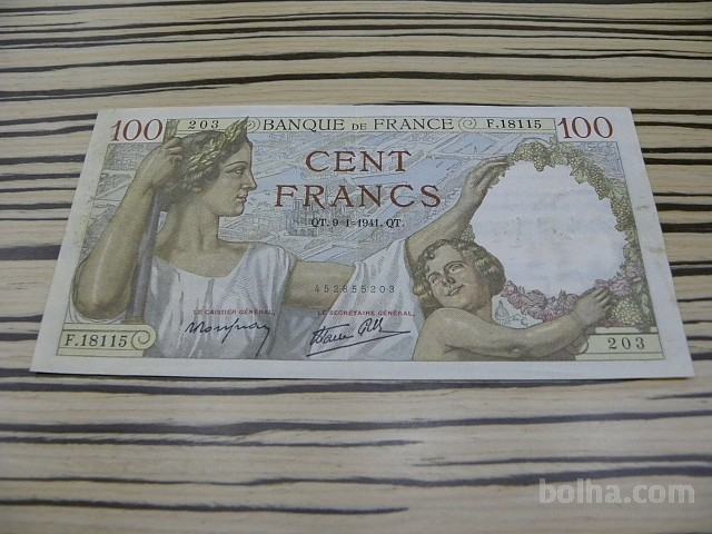 Francija 100 frankov 1941