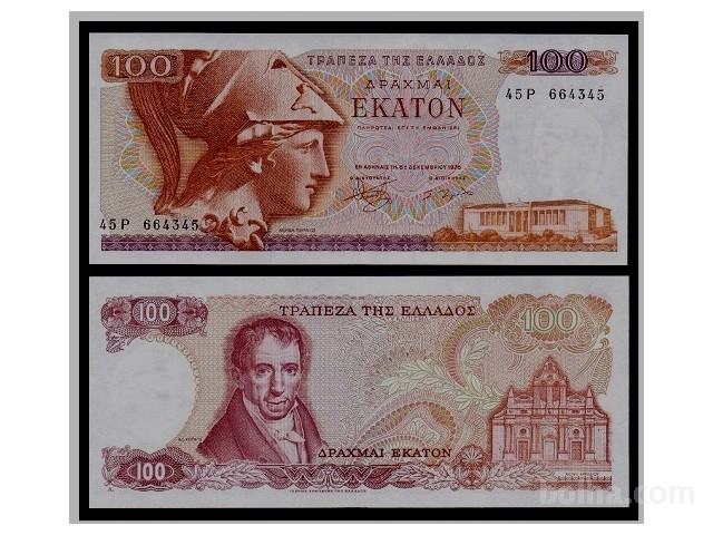 GRČIJA - 100 drachmai 1978 UNC