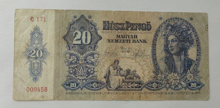 MADŽARSKA 20 PENGO 1941