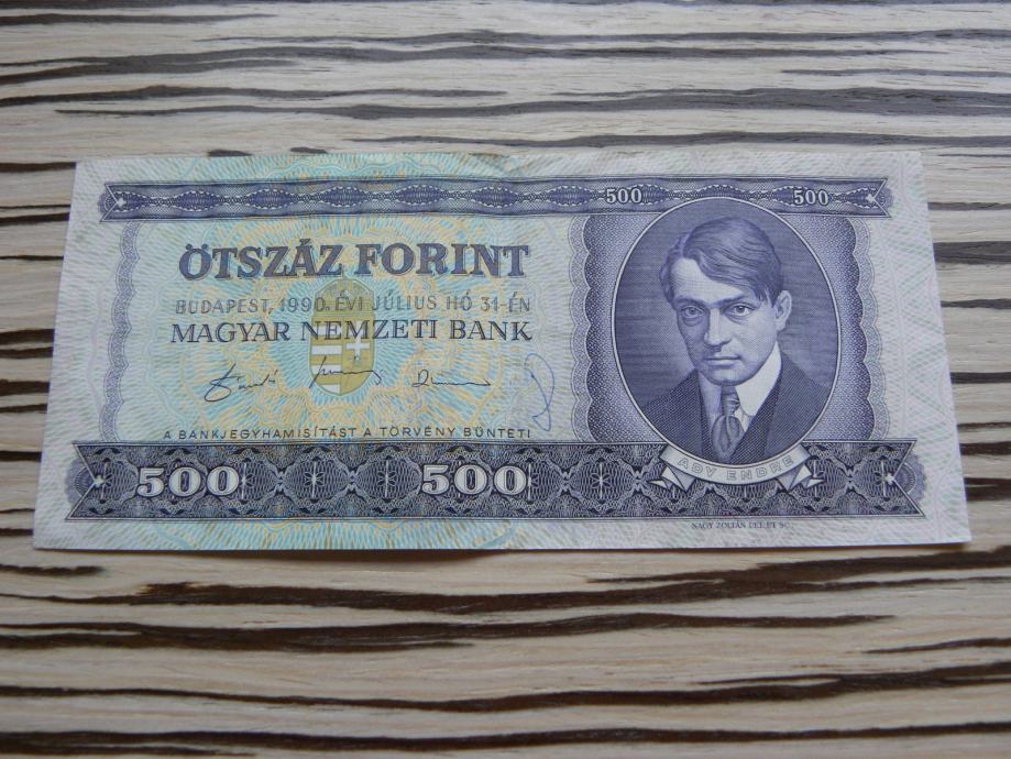 Madžarska 500 forintov 1990