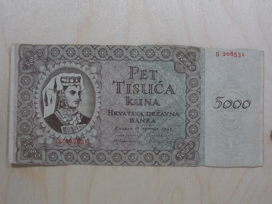 NDH, 5000 Kuna 1943