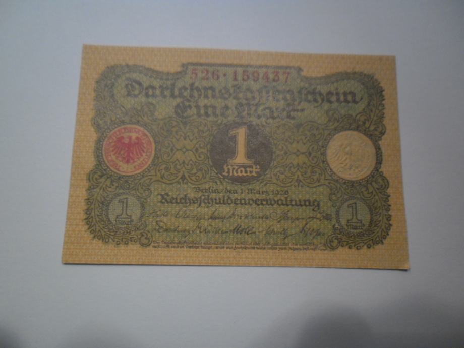Nemčija Bankovec 1 Reichmark 1920