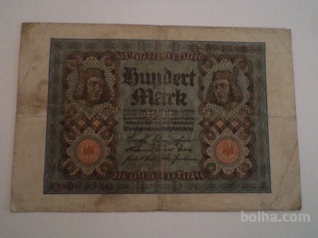 Nemčija bankovec 100 reichmark 1920