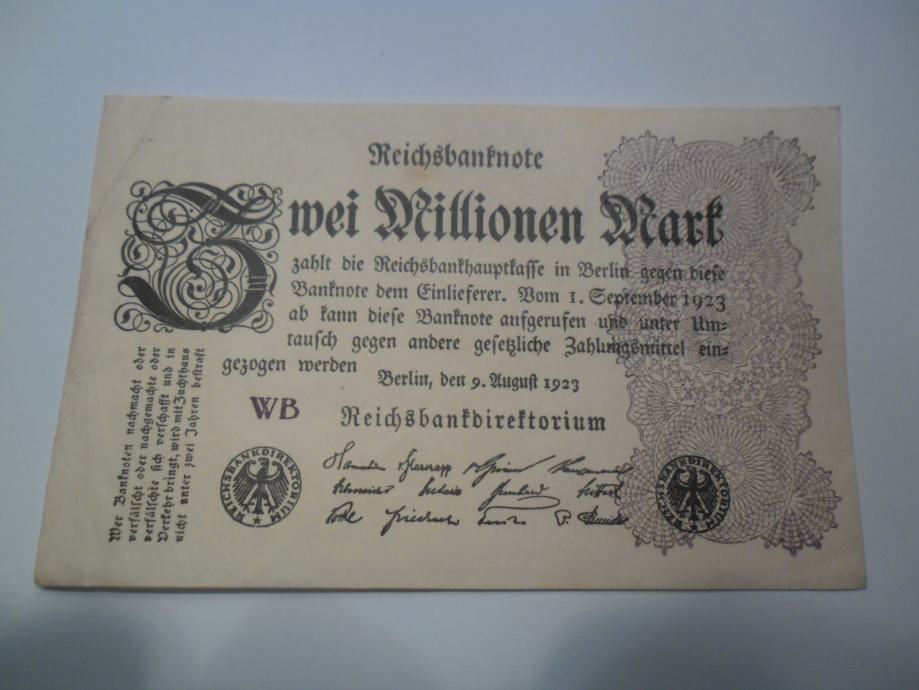 Nemčija Bankovec 2 000 000 Reichmark 1923