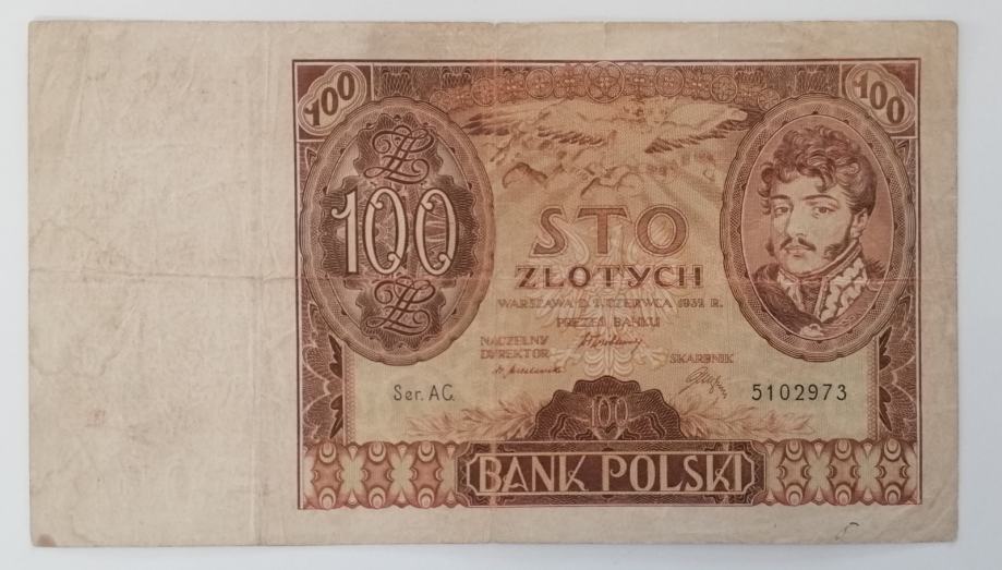 POLJSKA 100 ZLOTOV (ZLOTYCH) 1932