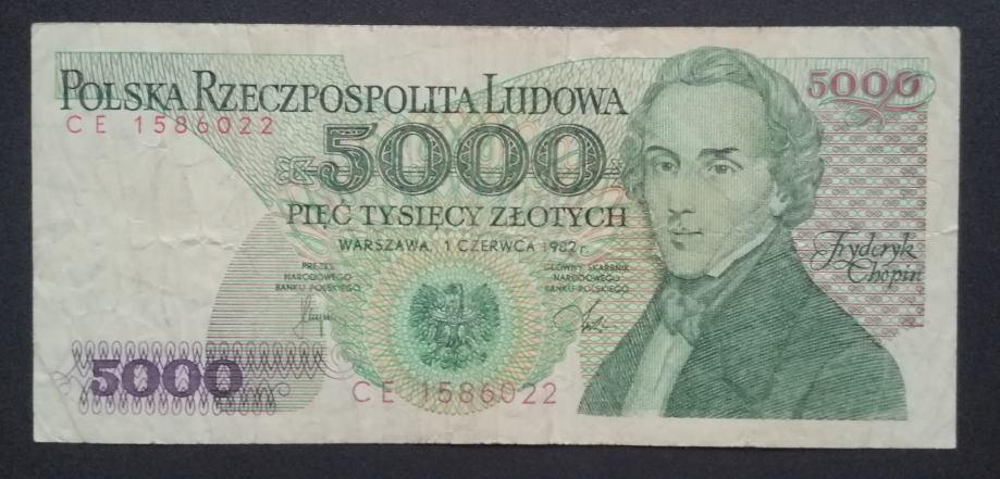 POLJSKA 5000 ZLOTOV 1982