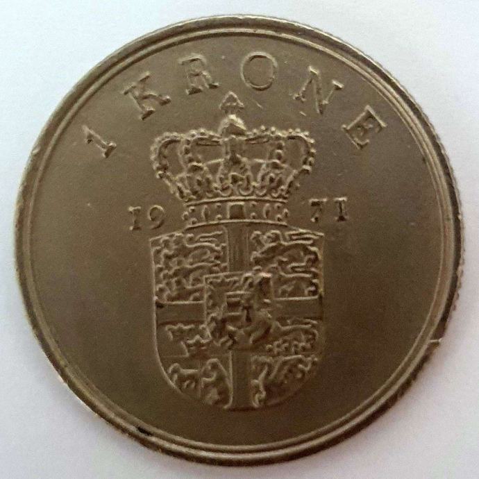 1 krona 1971 Danska VF
