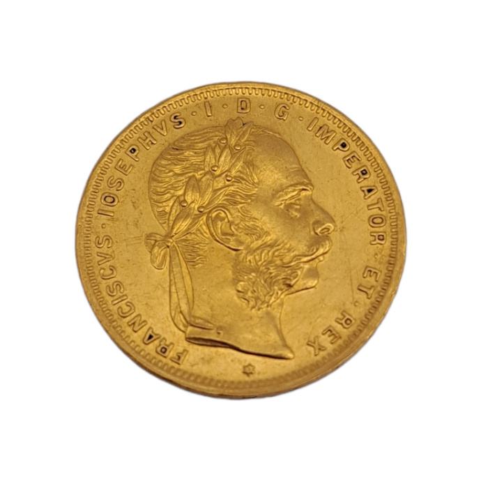 Zlatnik 20 Francs Franz Joseph I 21K 900/1000; masa= 6.45g