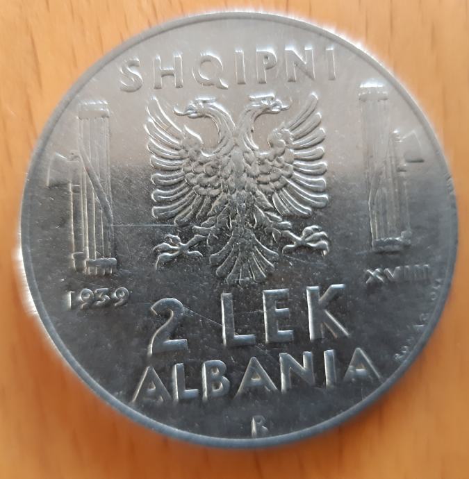 ALBANIJA 2 lek 1939 nemagneten