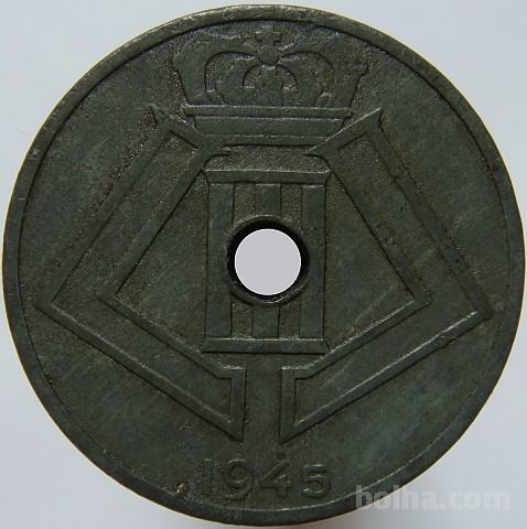 Belgija 25 Centimes 1945 XF