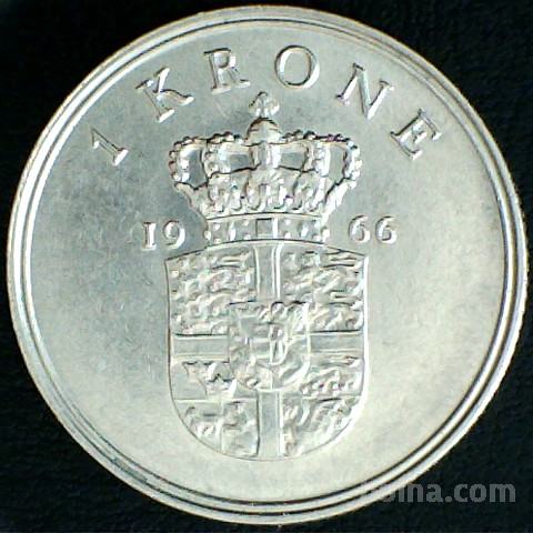 LaZooRo: Danska 1 Krone 1966 UNC