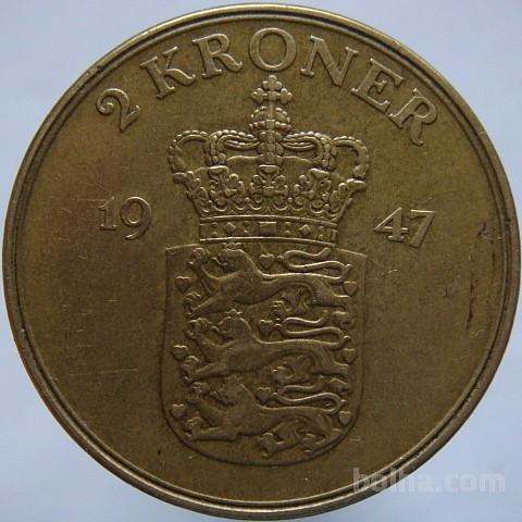 LaZooRo: Danska 2 Kroner 1947 XF