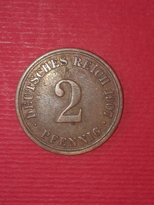 Deutsches reich, 2 Pfennig,1907