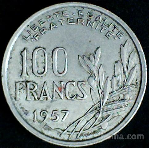 LaZooRo: Francija 100 Francs 1957 XF