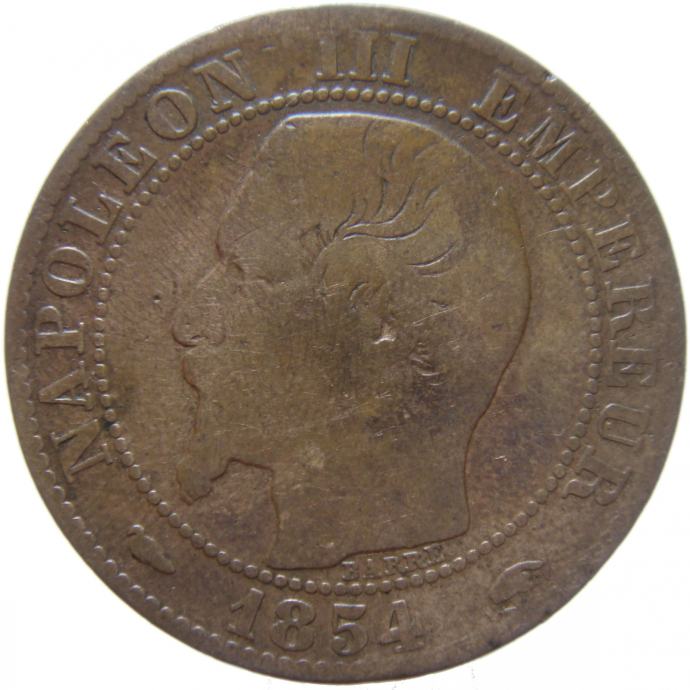 Francija 5 Centimes 1854 A VF