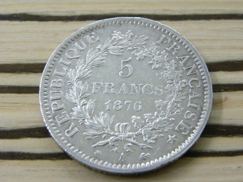 Francija 5 frankov 1876