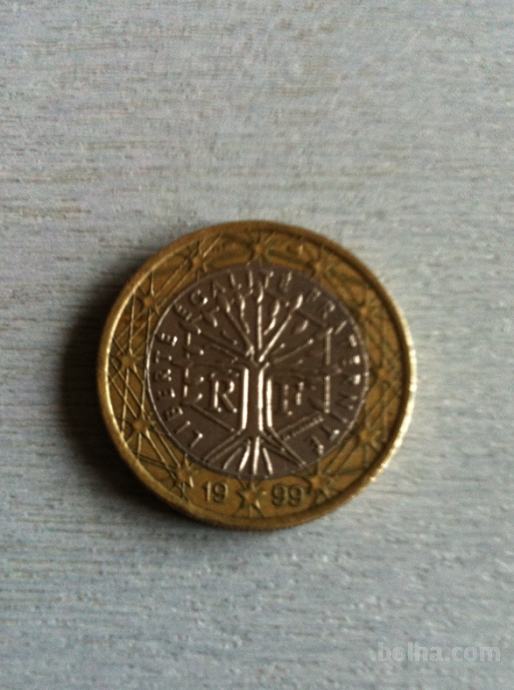 francoski kovanec za 1 eur iz 1999 leta naprodaj