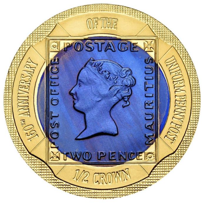 Gibraltar 1/2 krone 2000 kovno nov PROOF zlatnik titanium UNC